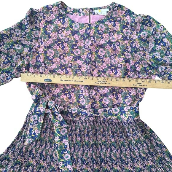 Boden Floral Long Sleeve Dress - Purple and Pink - Picture 6 of 7